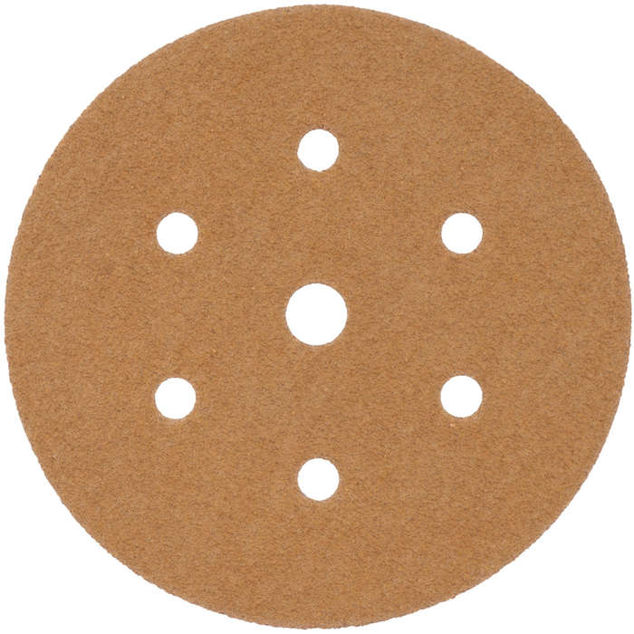 Gold disc (50 pieces) 60 grit 150mm x 6+1 holes hook and loop