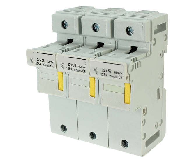 Fuse holder 125A 3pole for 22x58mm fuses 380/500V FH-RT18-125-3P
