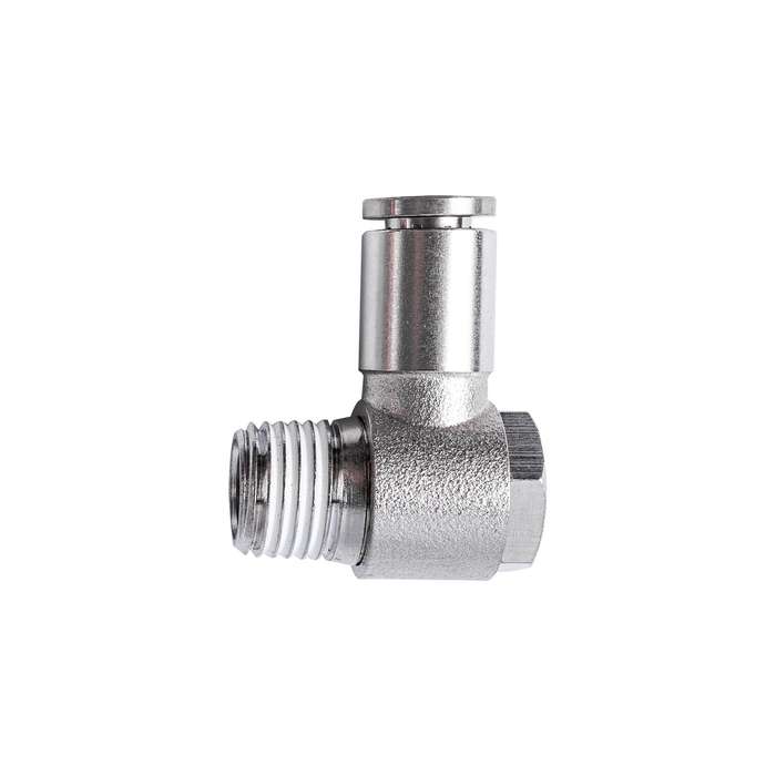 Metal swiv. elbow 6mm x 1/4' m