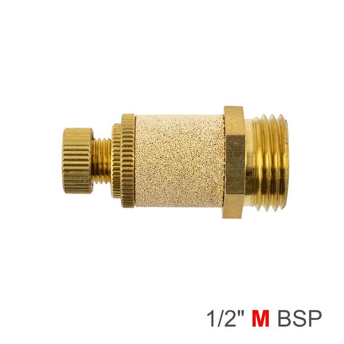 Flow control silencer brass 1/2' m