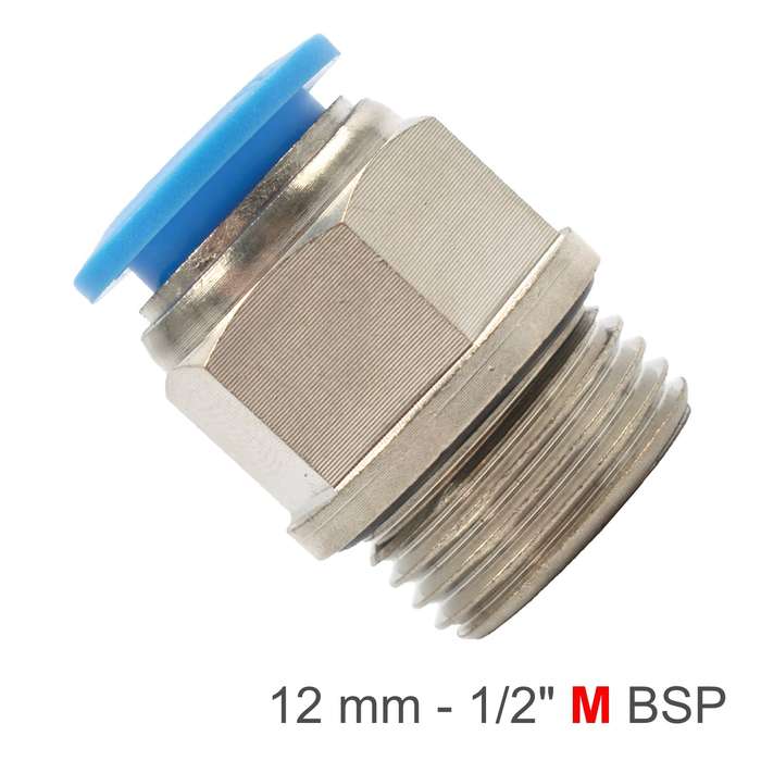 Pu fitting str. stud w/o-ring 12mm-1/2' m