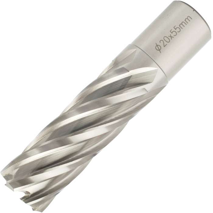 Annular hole cutter hss 20 x 55mm weld shank 19.05mm