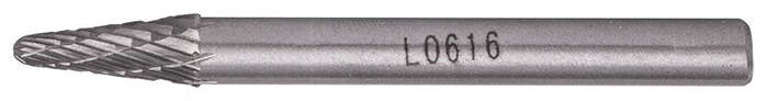 Rotary burr tungsten 6x16x6mm conical