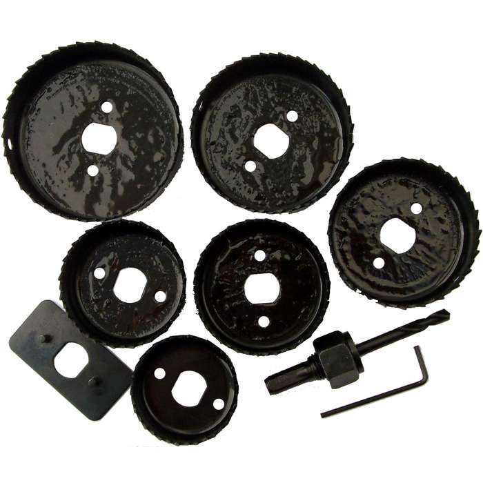 Downlighter holesaw set 6pce 51 60 64 72 75 86