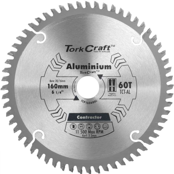 Blade contractor alum 160 x 60t 20/16 circular saw tct