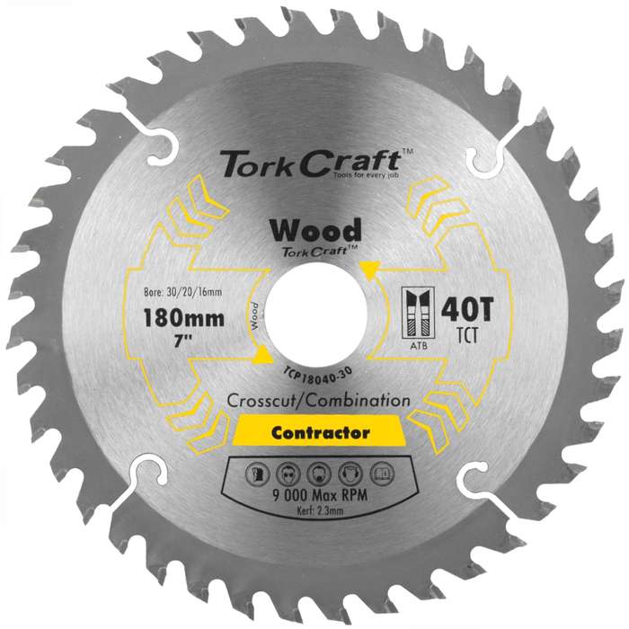 Blade contractor 180 x 40t 30/20/16 circular saw tct