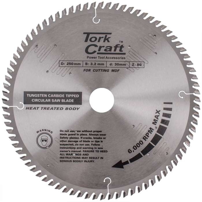 Blade tct 250 x 80t 30mm alum tcg negative profesional industrial