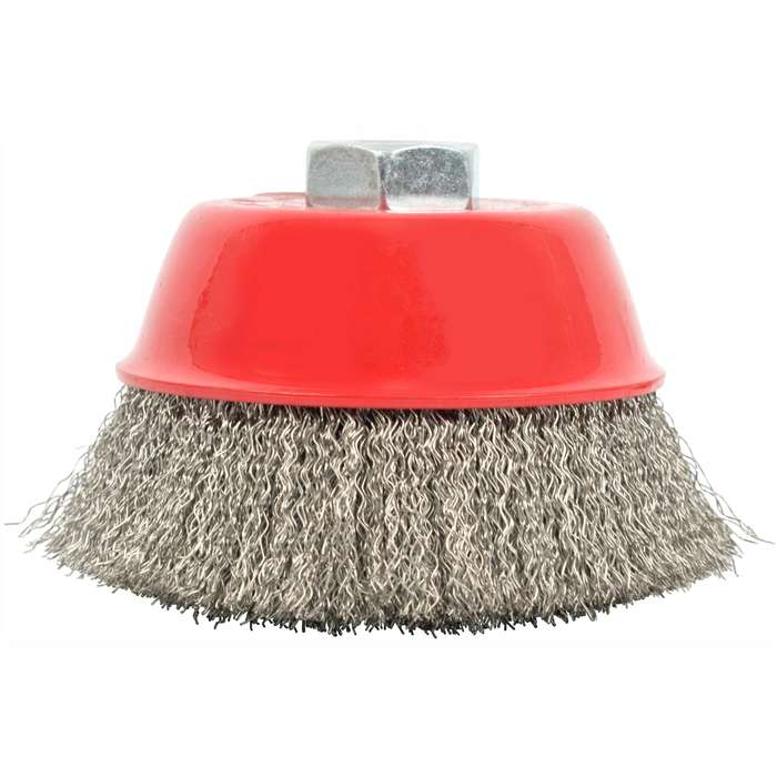 Wire cup brush 100 x m14 crimped stainless steel bulk tcw