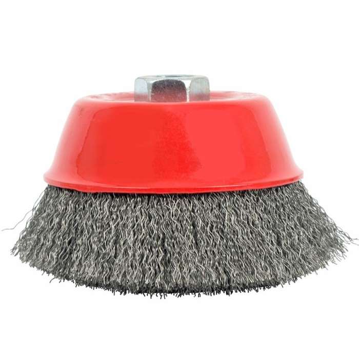 Wire cup brush crimped plain 125mmxm14 bulk