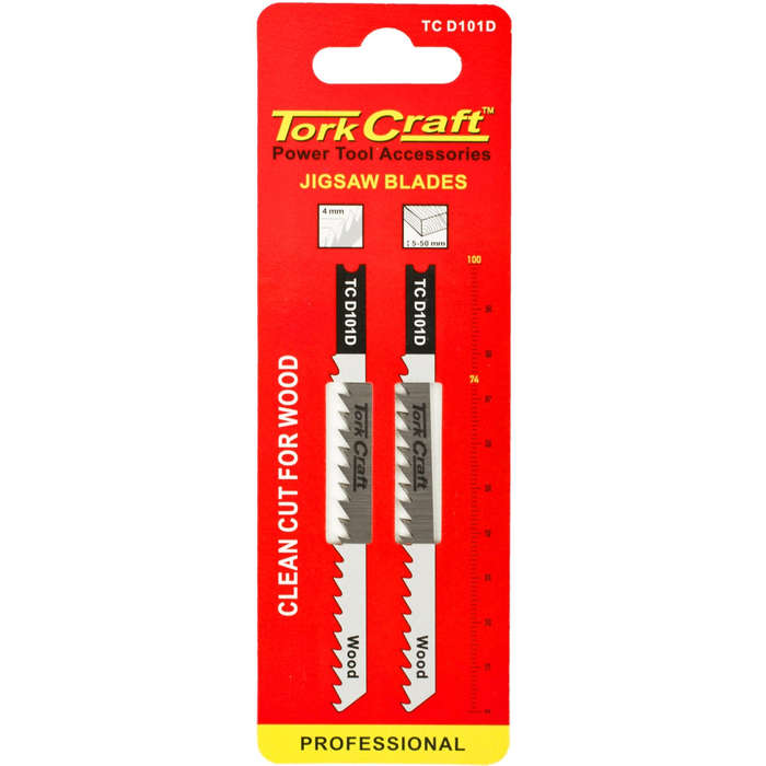 U-shank jigsaw blade 6tpi wood 4mm 2pc