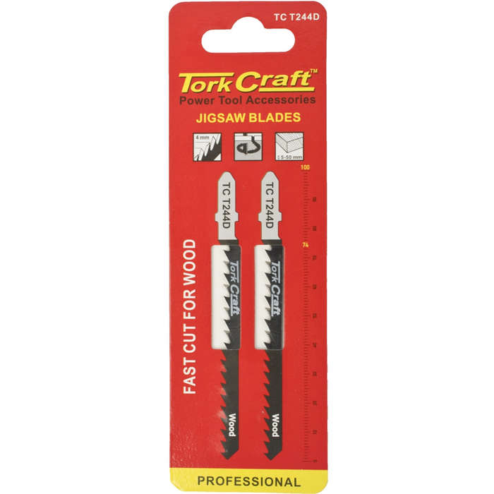 T-shank jigsaw blade fast cut for wood 4mm 6tpi 2pc