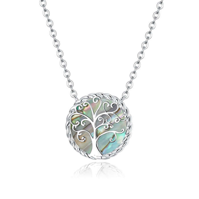 S925 Sterling Silver Colorful Tree of Life Women Nacklace Jewelry