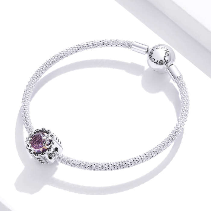 S925 Sterling Silver Simple Hollow Flower Texture Beads DIY Bracelet Necklace Accessories