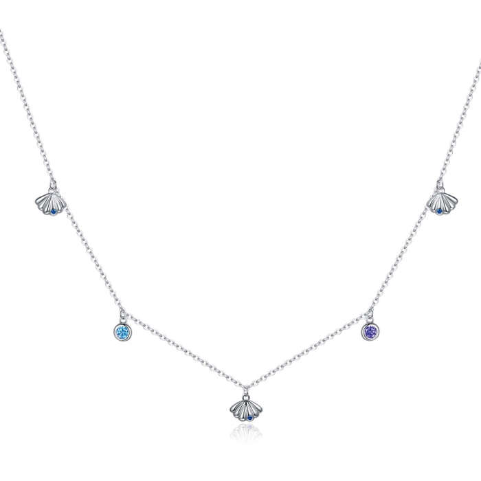 S925 Sterling Silver Simple Love Of Seashells Women Nacklace Jewelry