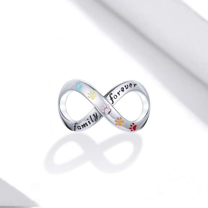 S925 Sterling Silver Paw Print Of Love Beads DIY Bracelet Necklace Accessories