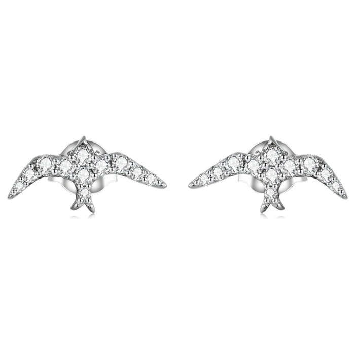 S925 Sterling Silver Mini Swallow Ear Stud Women Earrings