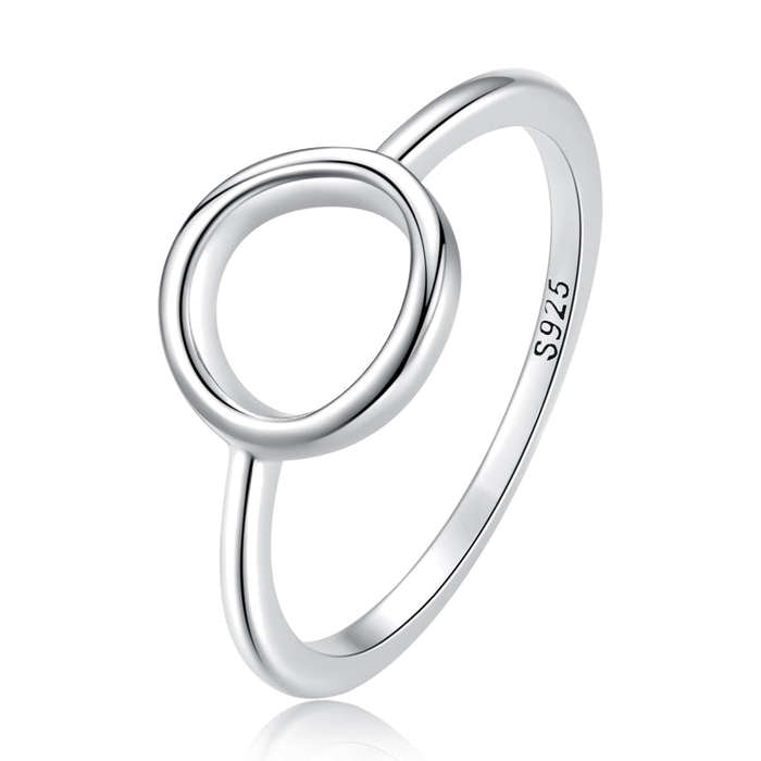 S925 Sterling Silver Simple Ring Women Ring, Size:6