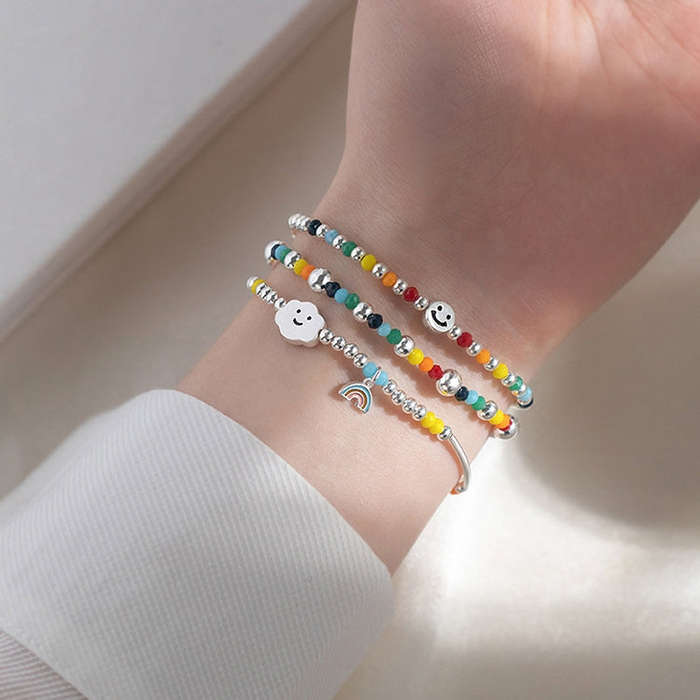 S925 Sterling Silver Gypsophila Beanie Ladies Bracelet, Specification:SL0740