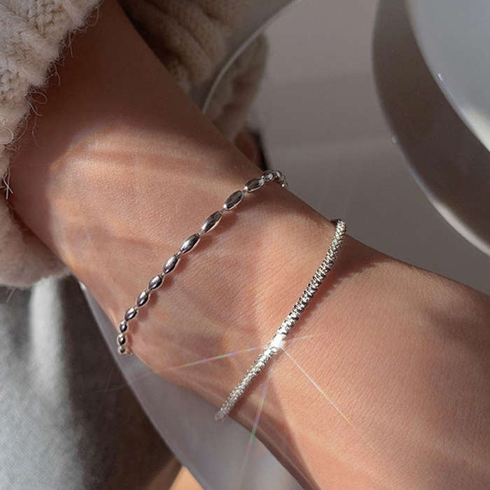 S925 Sterling Silver Gypsophila Beanie Ladies Bracelet, Specification:SL0740