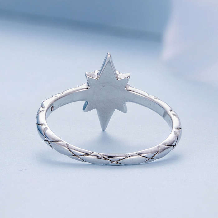 BSR455-7 S925 Sterling Silver  Heart Shape Star Opal Ring Bracelet