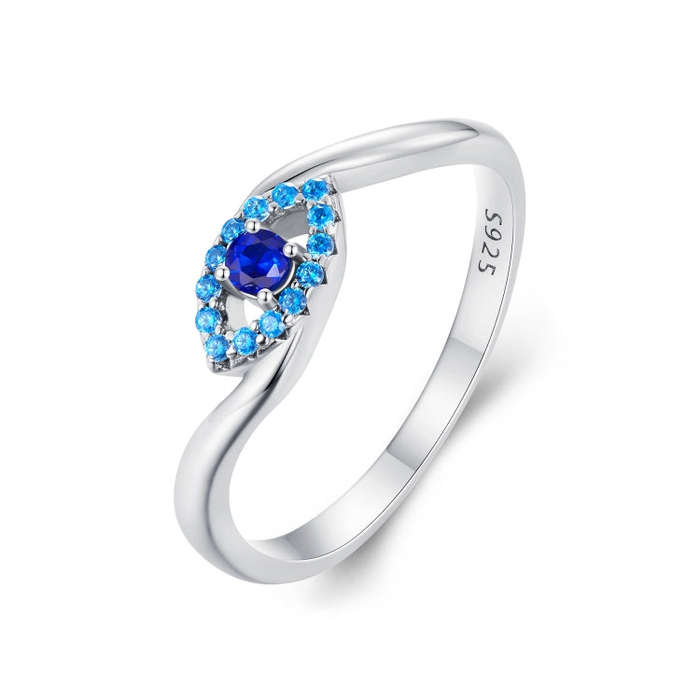 SCR947-7 S925 Sterling Silver Guardian  Eye Ring Versatile Ring Hand Decoration