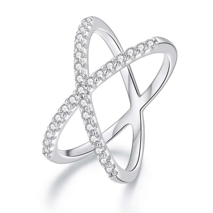 MSR036-8 S925 Sterling Silver  Dual Layer Moissanite Ring Hand Decoration