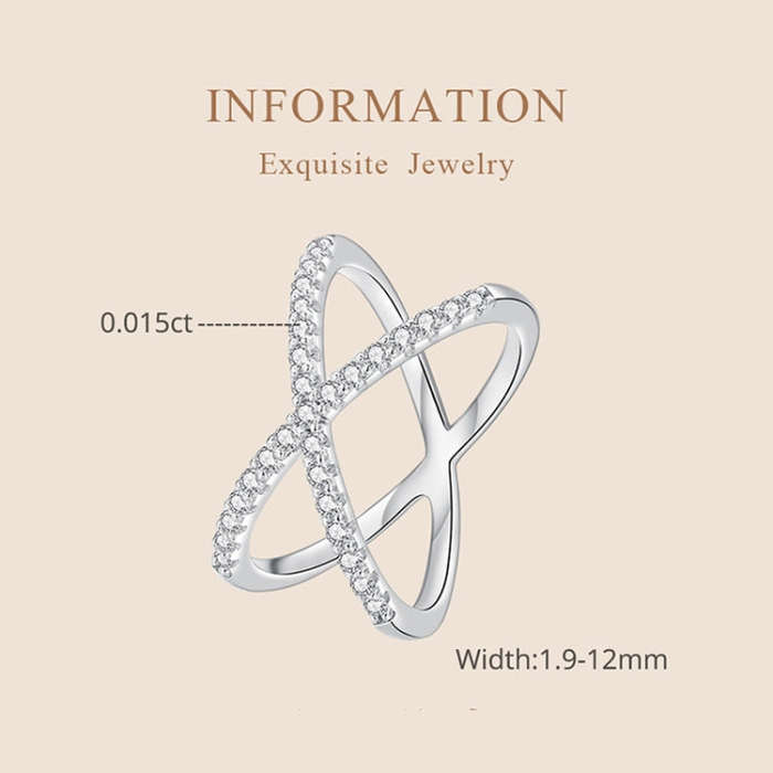 MSR036-8 S925 Sterling Silver  Dual Layer Moissanite Ring Hand Decoration