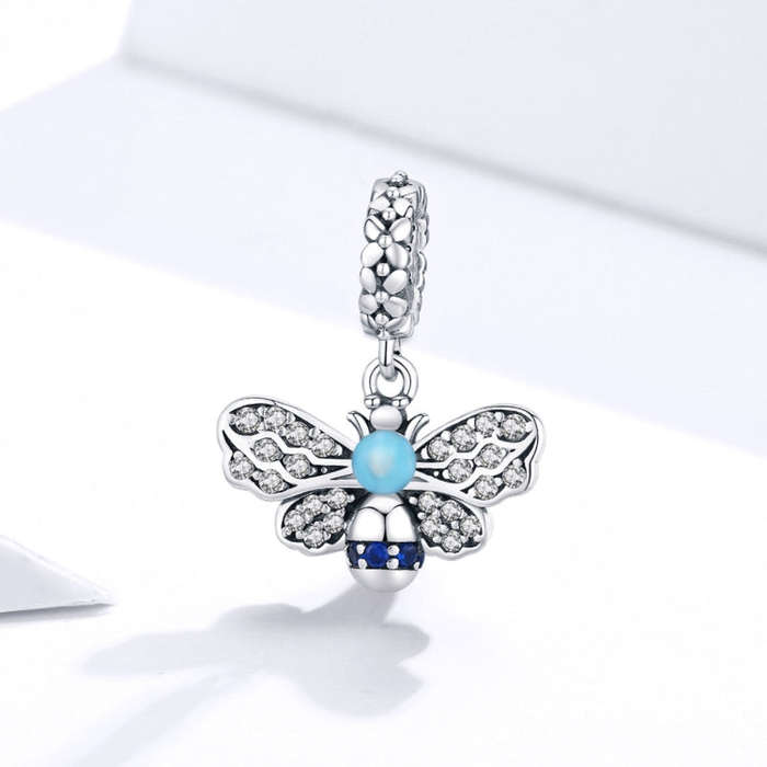 S925 Silver Pendant Bee Fashion DIY Bracelet Pendant Sterling Silver Beads(Honeybee)