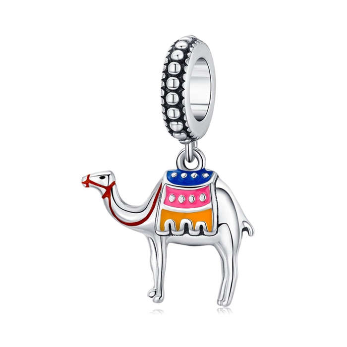 S925 Sterling Silver Pendant Camel Beads DIY Bracelet Necklace Accessories