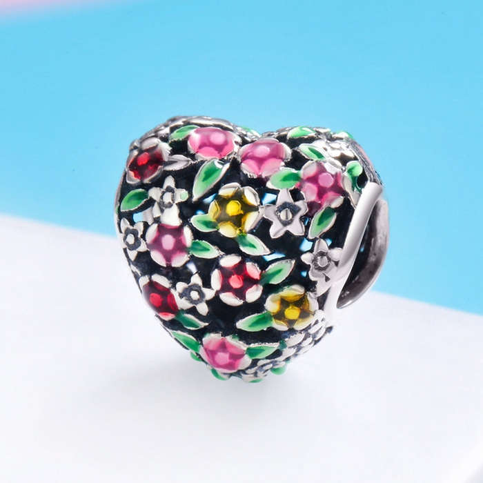 S925 Sterling Silver Flowers Valley Beads DIY Bracelet Necklace Accessories