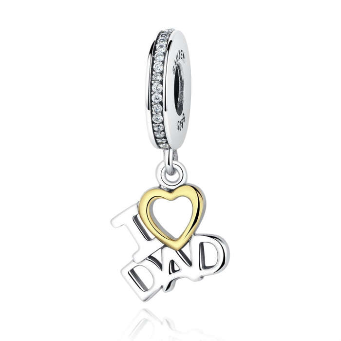 S925 Sterling Silver Heart I Love My Dad Pendant Accessories