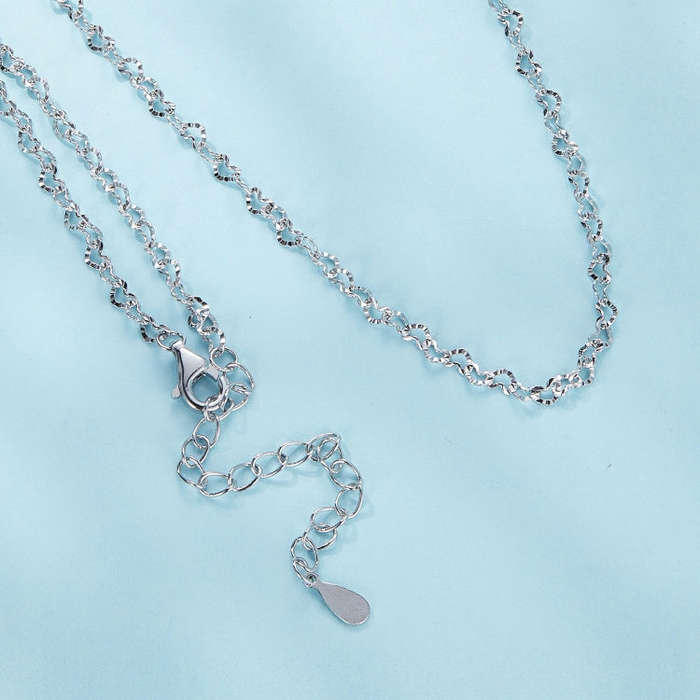 SCA026 Sterling Silver S925  Simple Heart Necklace Jewelry