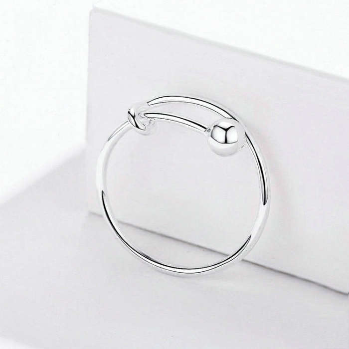 S925 Sterling Silver Ring Platinum Plated Open Ring