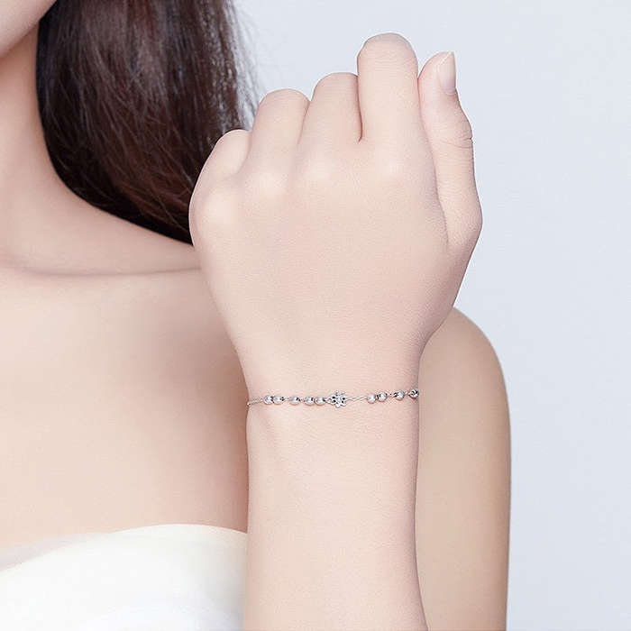 S925 Sterling Silver Daisy Bracelet Plant Shape Bracelet