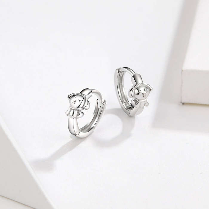 Simple Animal Earrings Dog Earrings S925 Sterling Silver Jewelry