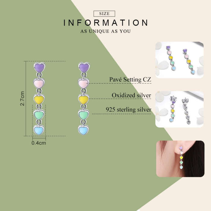S925 Sterling Silver Heart-shaped Earrings Simple Dripping Female Earrings