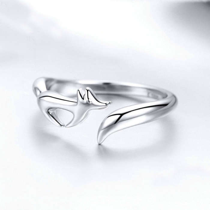 S925 Sterling Silver Ring Little Fox Zircon Ring