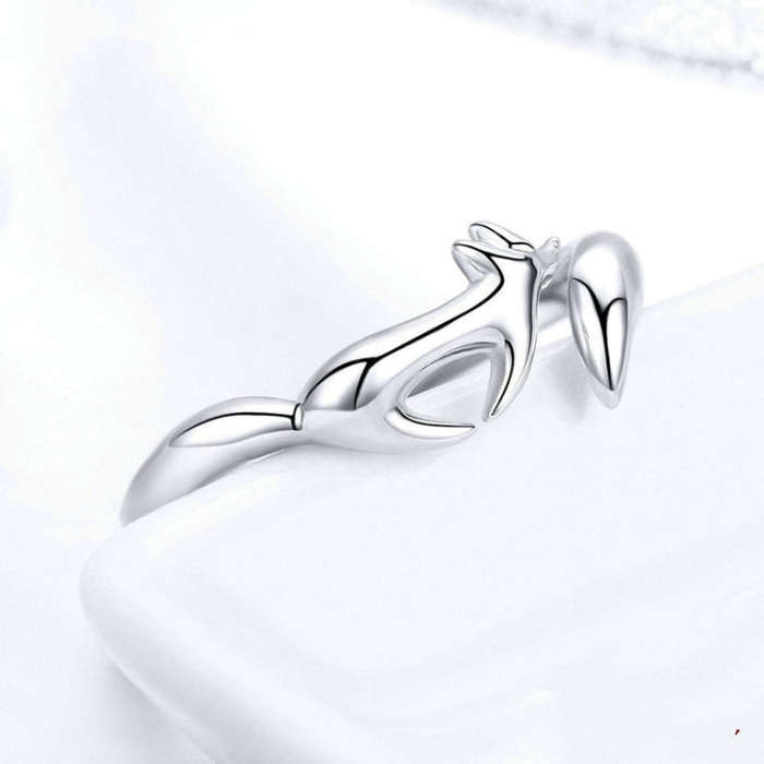 S925 Sterling Silver Ring Little Fox Zircon Ring