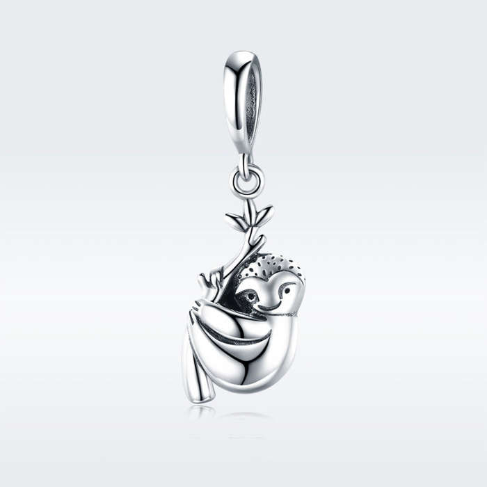 Cute Sloth S925 Sterling Silver Beads DIY Bracelet Jewelry Accessories