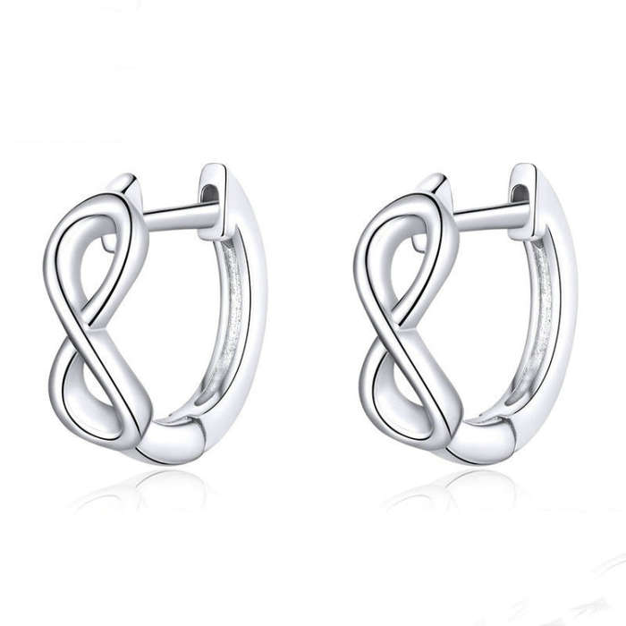 Infinite Love Platinum Plated Earrings S925 Sterling Silver Stud Earrings