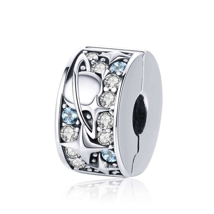 S925 Sterling Silver Stars Planet Beads DIY Necklace Accessories