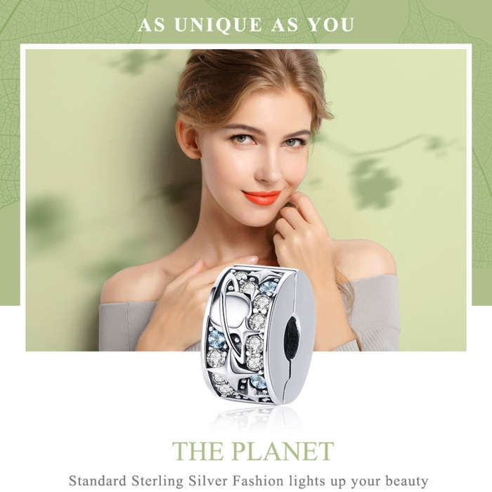 S925 Sterling Silver Stars Planet Beads DIY Necklace Accessories