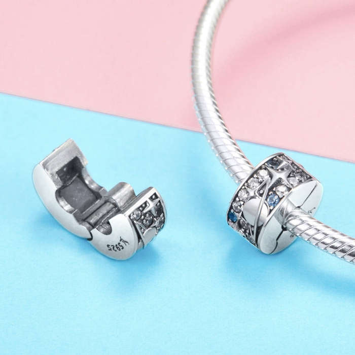 S925 Sterling Silver Stars Planet Beads DIY Necklace Accessories