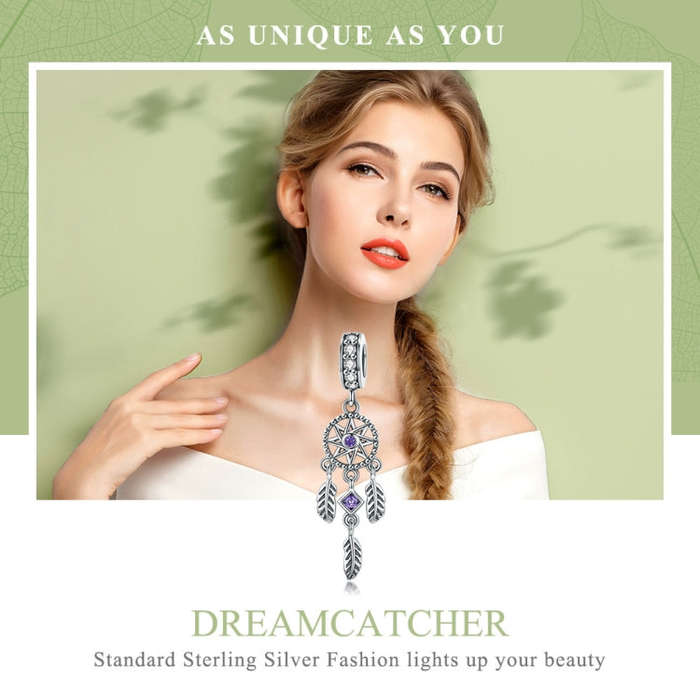 S925 Sterling Silver Dream Catcher Beads DIY Bracelet Accessories