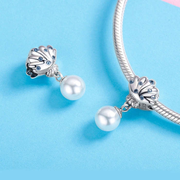 S925 Sterling Silver Scallop Pearl Beaded DIY Bracelet Accessories