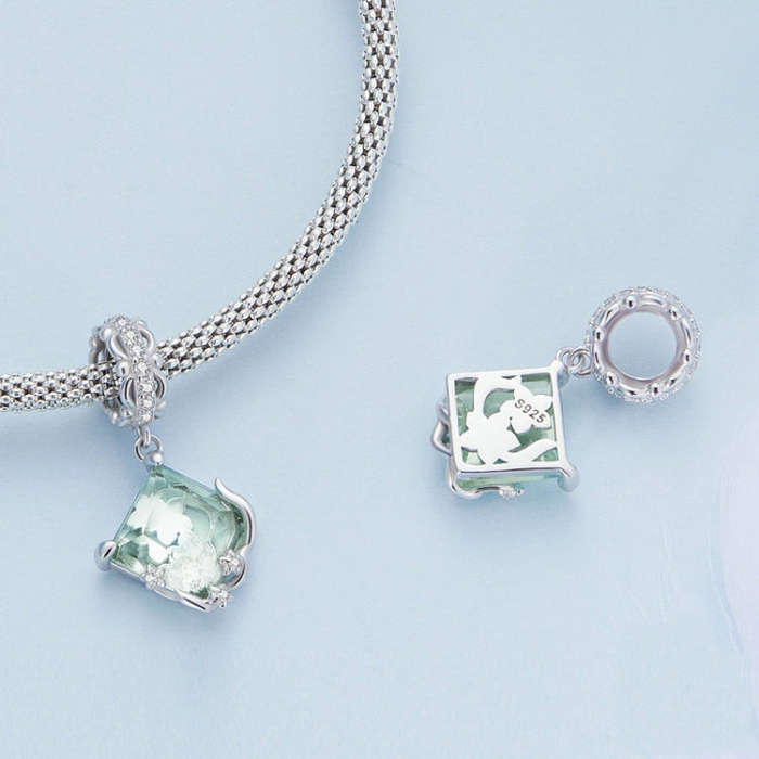 DIY Bracelet Beading Accessories Fresh Natural S925 Silver Pendant, Style: Flower BSC651