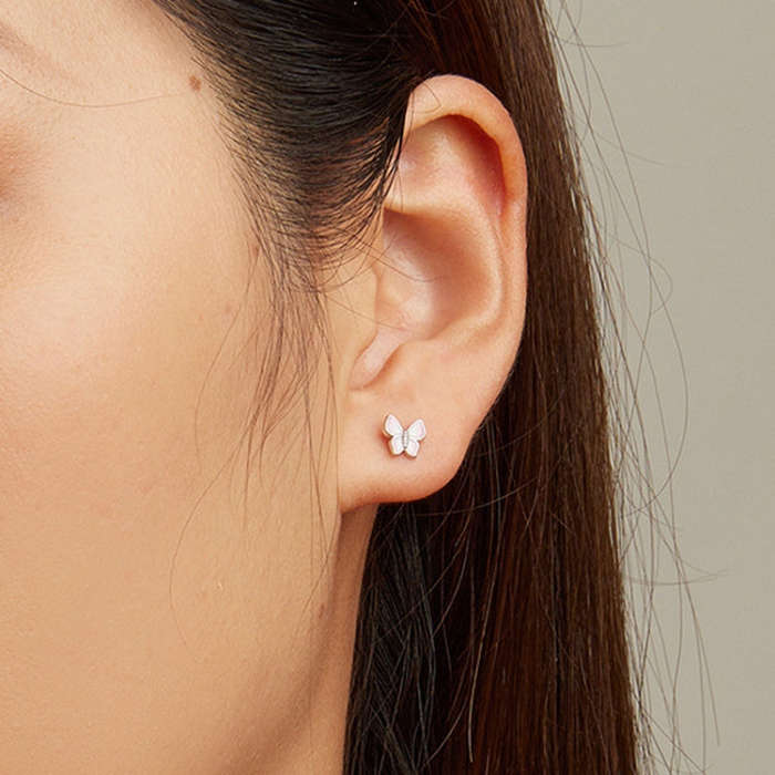 SCE1495 Mini 925 Silver Butterfly Earrings  Earrings