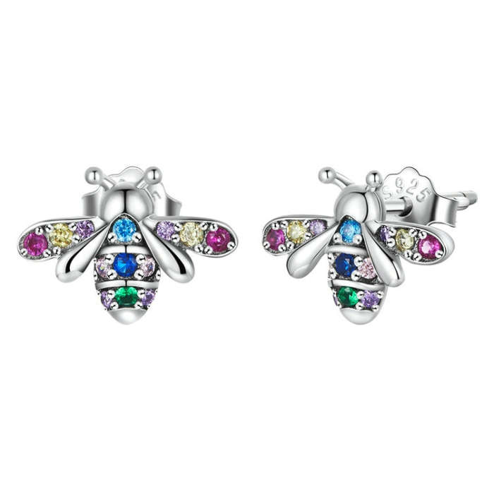 Insect Series Earrings 925 Silver Earrings, Style: Bee