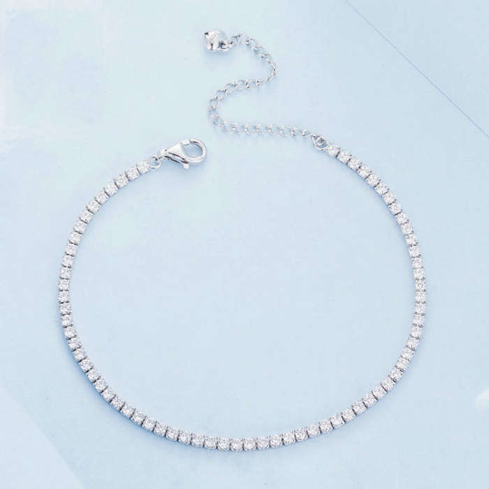 BSB097 S925 Sterling Silver  Pop Zirconia Bracelet