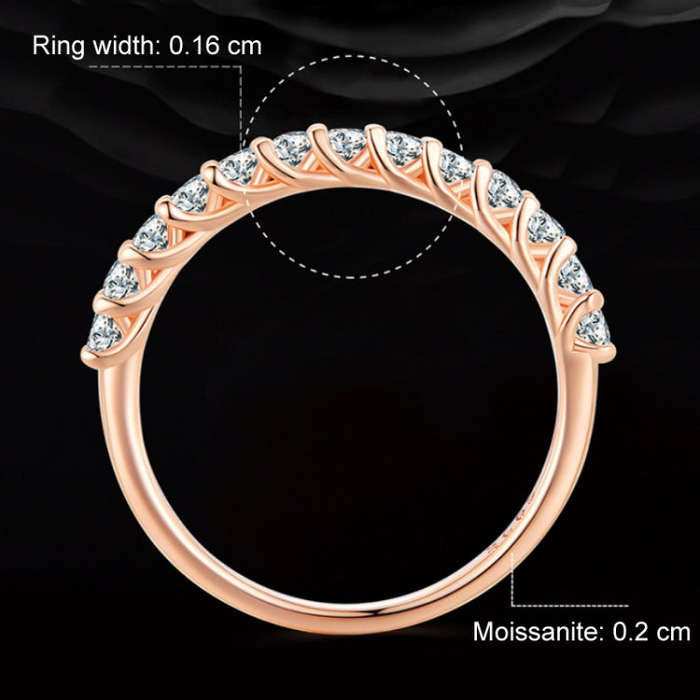 MSR014-C Sterling Silver S925 Plated Plated Row Moissanite Ring(No.7)